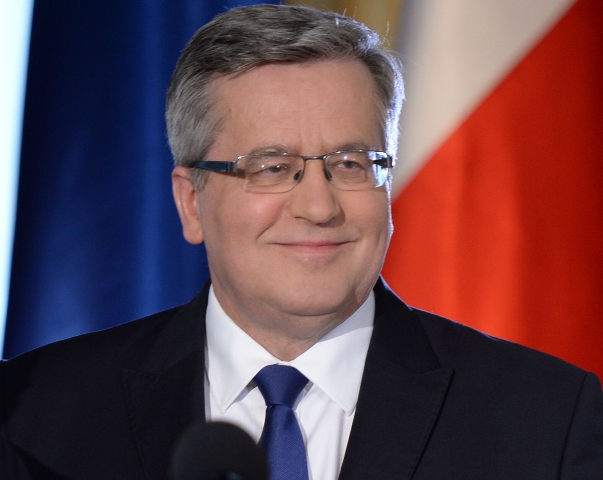 Prezydent Bronisław Komorowski podczas konferencji prasowej