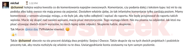 Lobbing ws. VAT na soki – materiały z wewnętrznego komunikatora Cat@Net