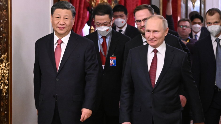 Prezydent Rosji Władimir Putin gości na Kremlu chińskiego prezydenta Xi Jinping