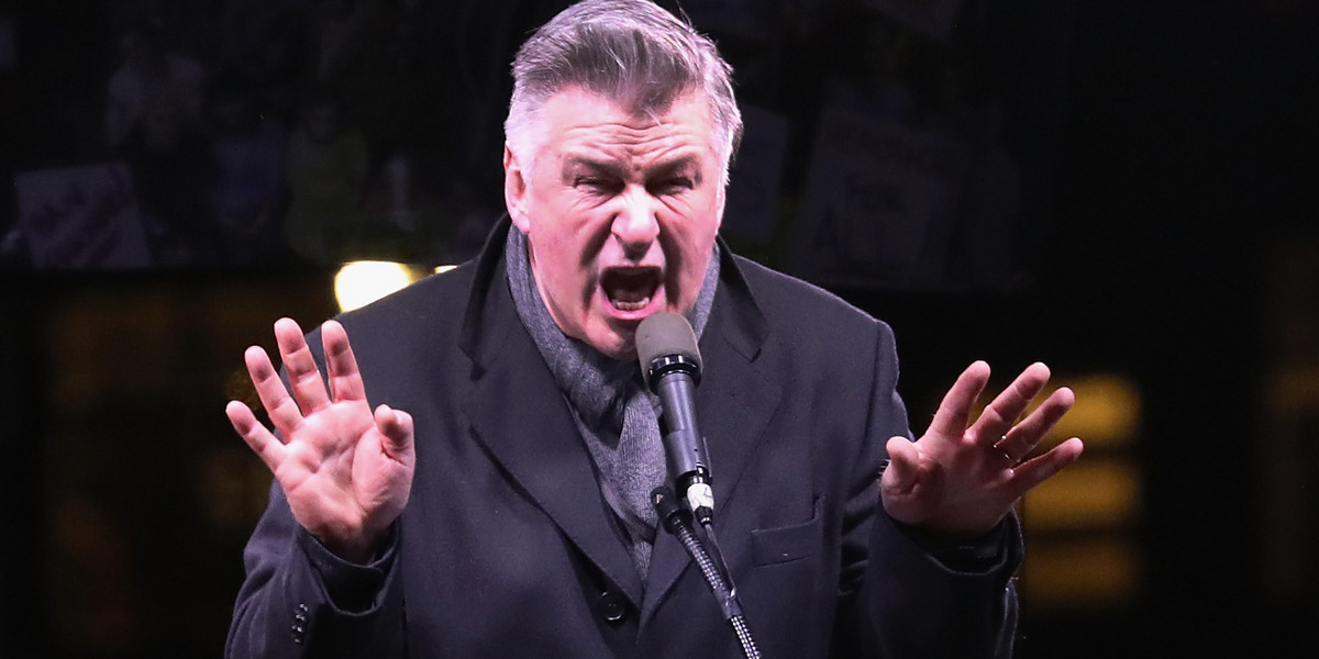 Alec Baldwin brings out his Trump impression to protest the inauguration