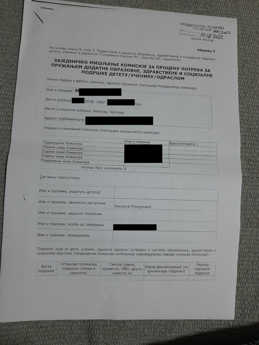 rešenje interresorne komisije za dobijanje ličnog pratioca