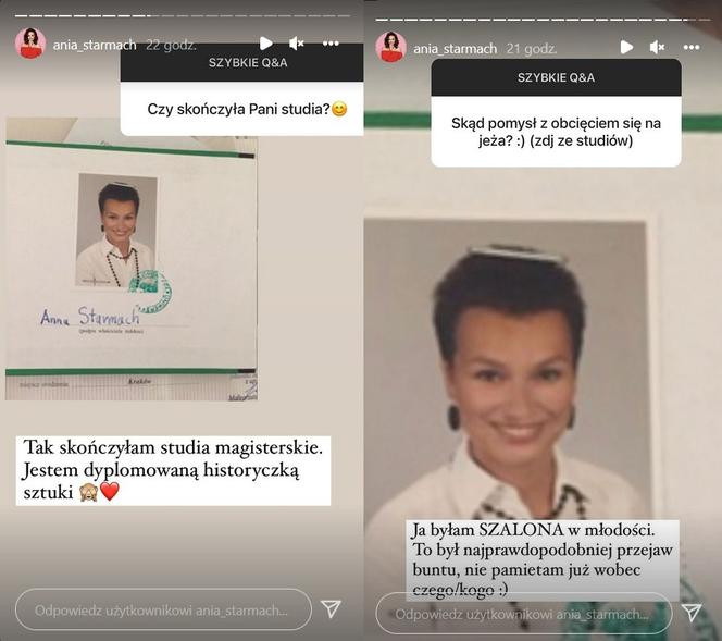 Ania Starmach w młodości (fot. screenshot/Instagram/@ania_starmach)