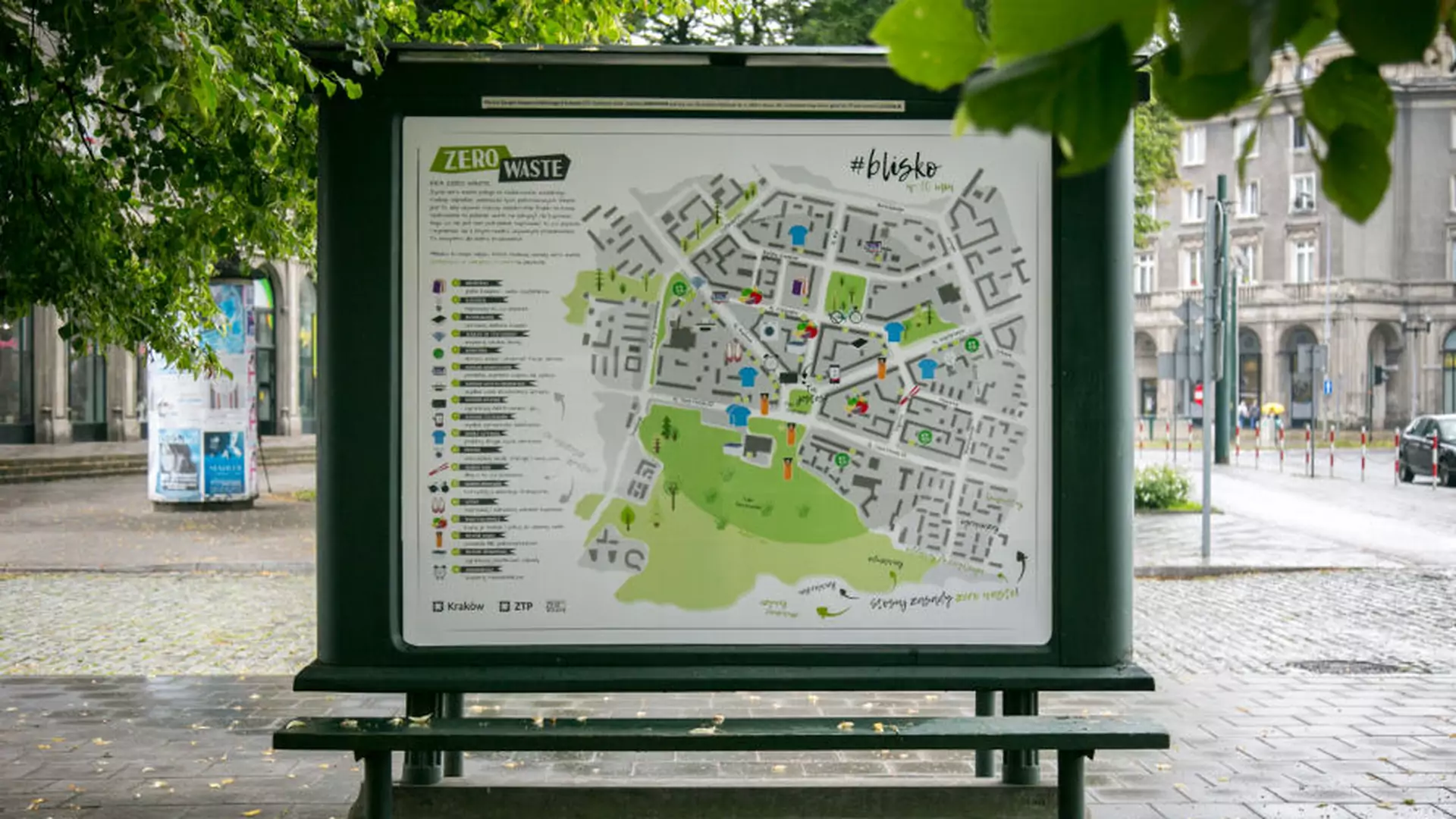 W Krakowie stanęły mapy zero waste. A na niej punkty usługowe promujące bezodpadowy styl życia
