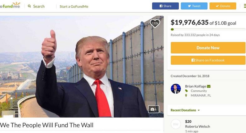 trump border wall gofundme