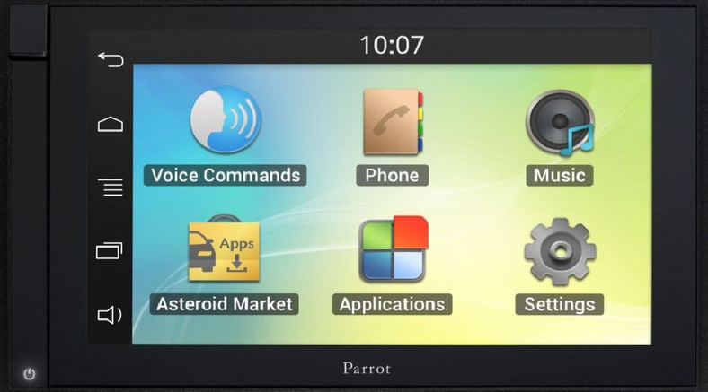 Główne menu radia multimedialnego Asteroid Smart.
