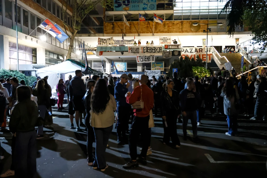 Protest studenata ispred RTS-a