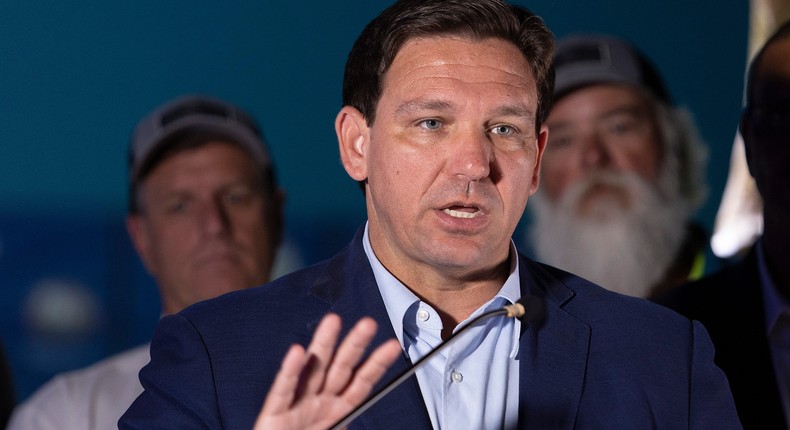 Florida Gov. Ron DeSantis speaks during a press conference held at the Cox Science Center & Aquarium on June 08, 2022 in West Palm Beach, Florida.Joe Raedle/Getty Images