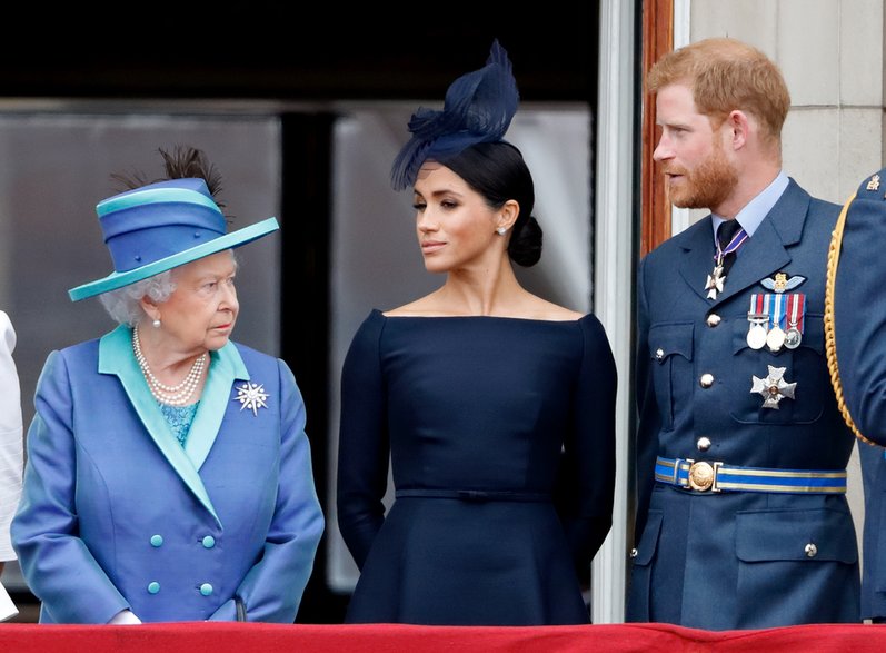 Królowa Elżbieta II, Meghan Markle i książę Harry