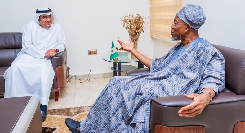 UAE Ambassador to Nigeria, Fahad Altaffag visited the interior minister, Rauf Aregbesola  [Twitter/@raufaregbesola]