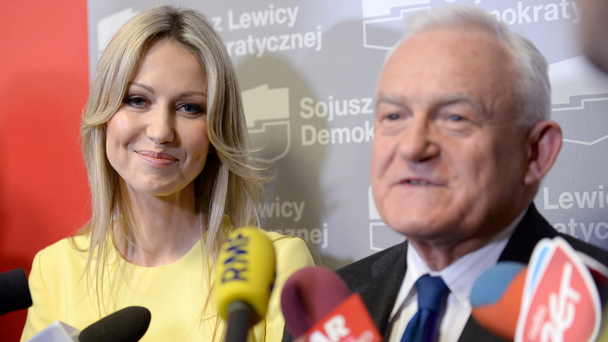 WARSZAWA KONFERENCJA SLD KANDYDAT NA PREZYDENTA  (Magdalena Ogórek, Leszek Miller)