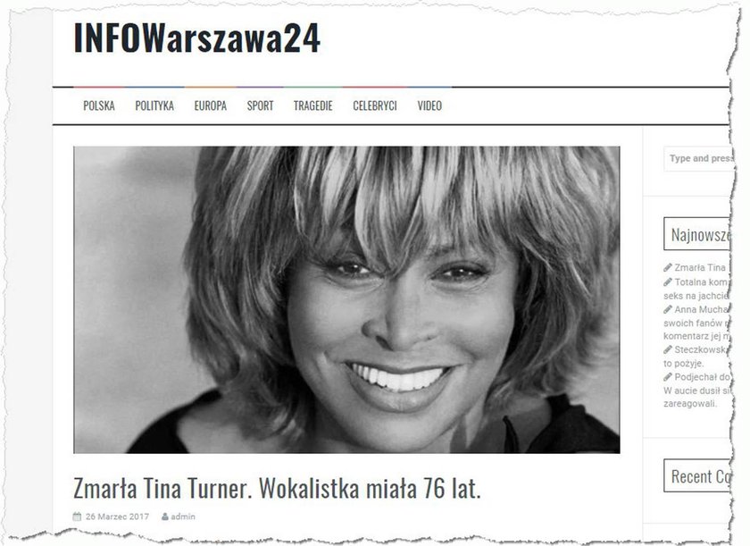 Tina Turner nie żyje – fałszywy alarm