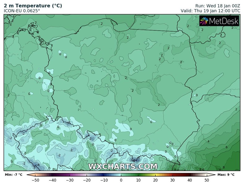 Temperatura jedynie nieznacznie przekroczy 0 st. C