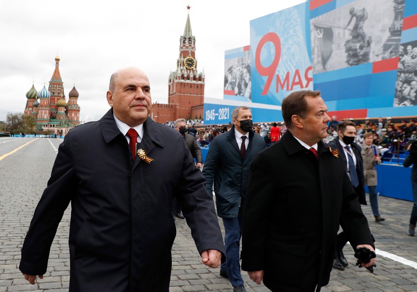 Mihail Mišustin i Dmitrij Medvedev