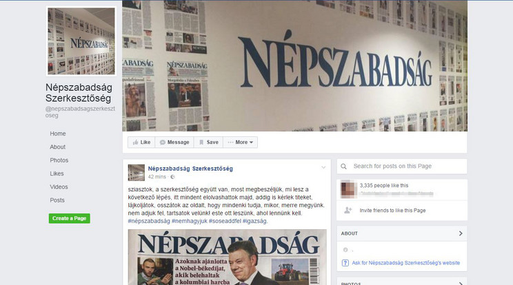 A Népszabadság szerkesztősége saját Facebookot hozott létre, ahol olvasóikkal terveznek kommunikálni