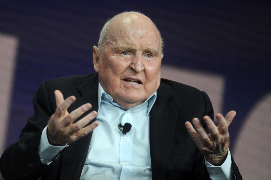 Jack Welch przemawia na Synergy Global Forum w Nowym Jorku w 2017 r.