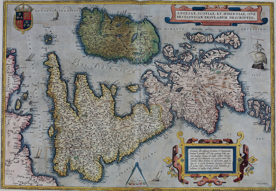 Mapa Wielkiej Brytanii z 1570 roku