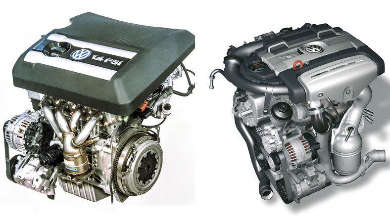 Audi/Skoda/Volkswagen/Seat: 1.4 TSI/122-185 KM (po prawej) czy 1.4 MPI (FSI)/60-105 KM (po lewej)