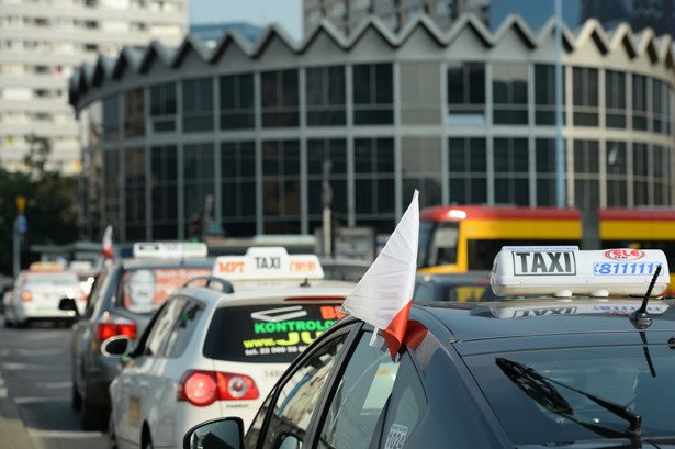 Protest taksówkarzy w Warszawie