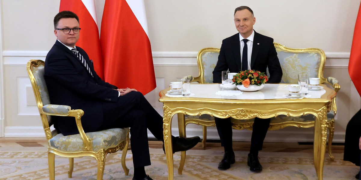 Prezydent Andrzej Duda spotkał się z nowym marszałkiem Sejmu Szymonem Hołownią