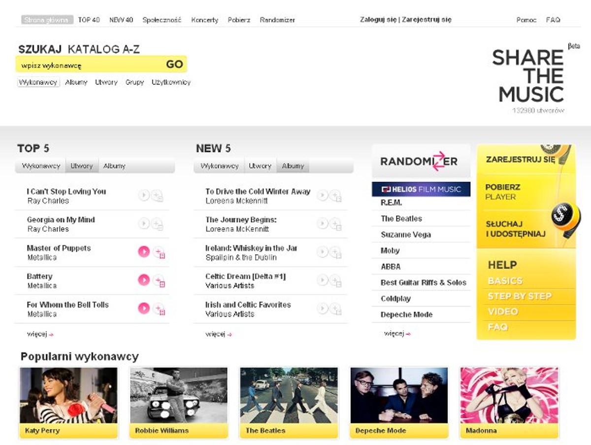 Portal ShareTheMusic.com pozwala słuchac muzyki online. Jednym z jego założycieli jest Tomasz Szladowski, który wcześniej tworzył sklep z e-muzyką Iplay.pl