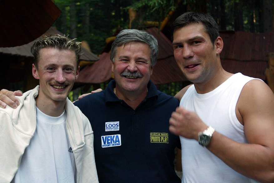 Adam Małysz, Apoloniusz Tajner, Dariusz Michalczewski (lipiec 2002 r.)