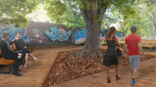 Park kieszonkowy przy ul. Stysia powstanie w pobliżu istniejących garaży