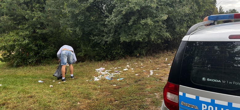 Zrobił z lasu własny kontener na śmieci. Na komisariacie pojawił się pod wpływem alkoholu