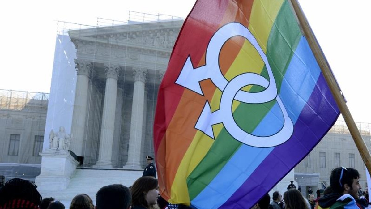 USA geje homoseksualiści homoseksualizm tęczowa flaga