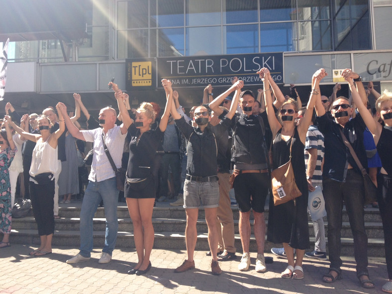 Protest aktorów Teatru Polskiego