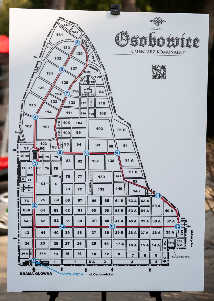 Tak wygląda trasa meleksa na Cmentarzu Osobowickim