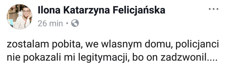 Ilona Felicjańska na Facebooku