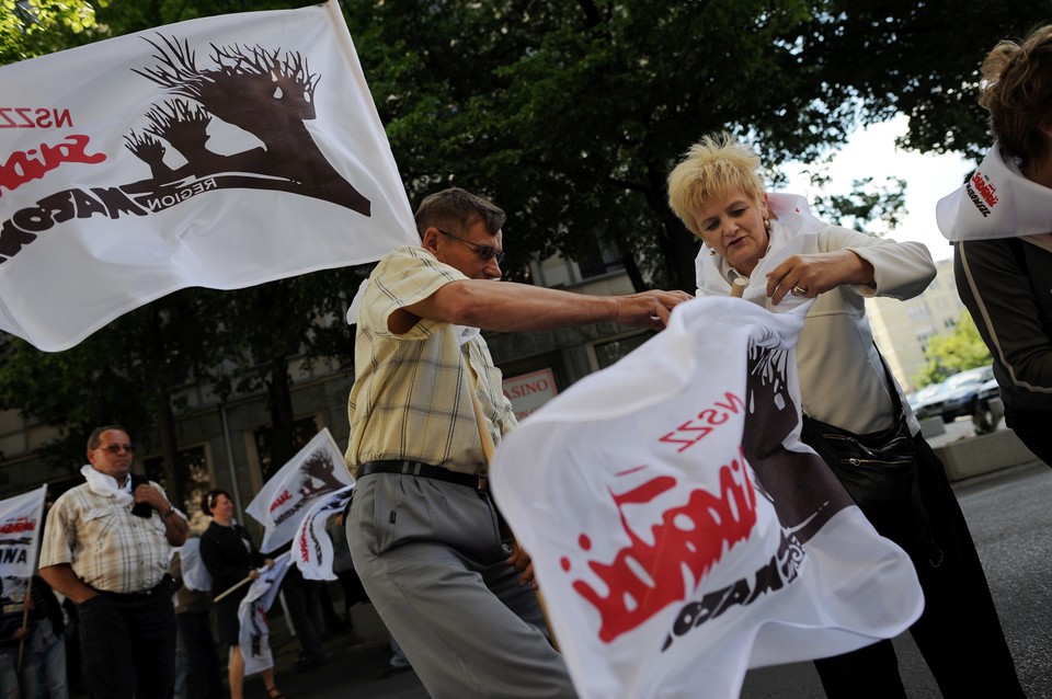 Pikieta NSZZ "Solidarność" w Warszawie