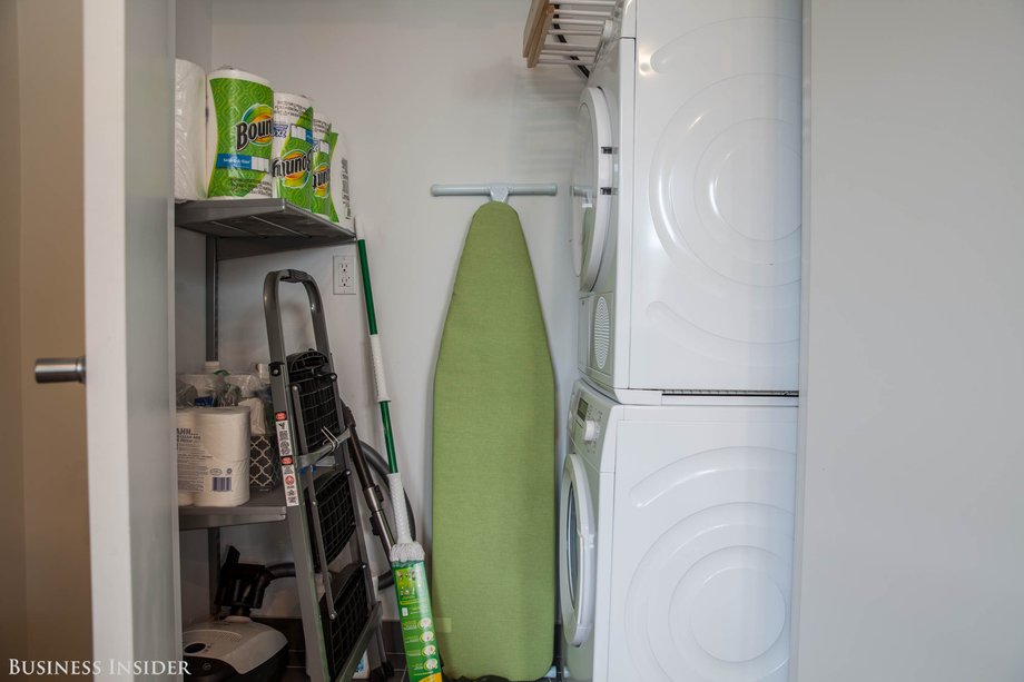 Each suite also has a laundry nook, which is definitely a perk in New York.