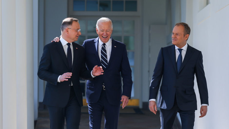 Andrzej Duda, Joe Biden i Donald Tusk w Białym Domu