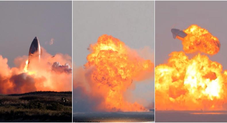 From left to right: The SN8, SN9, and SN10 Starship prototypes exploded.Gene Blevins/Reuters; SPadre.com