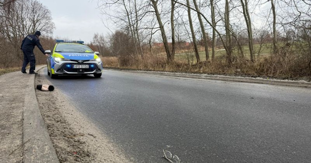 Na drodze została czapka z pomponem i okulary. Miał tylko odwieźć dziecko do szkoły