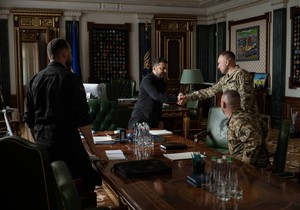 Volodimir Zelenski i novi vrhovni komandant ukrajinske vojske Mihailo Drapati u Kijevu 20. jula