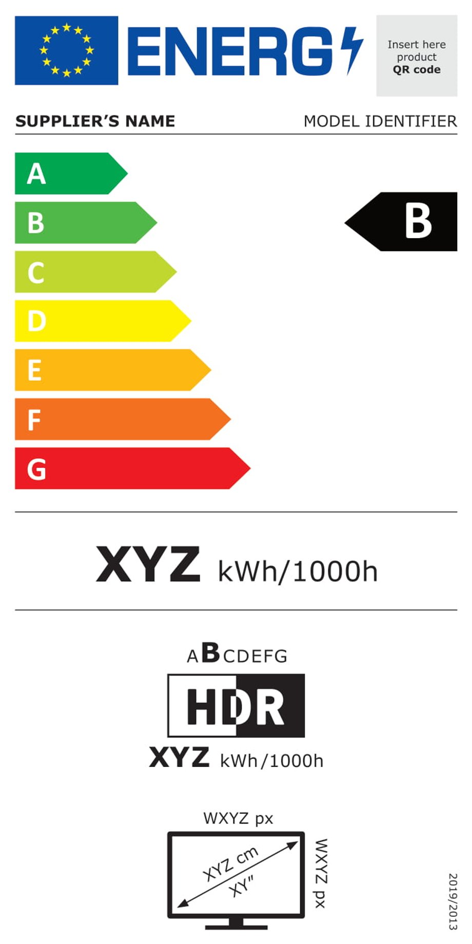 Nowy wzór etykiety dla wyświetlaczy elektronicznych. Jest on stosowany m.in. dla telewizorów