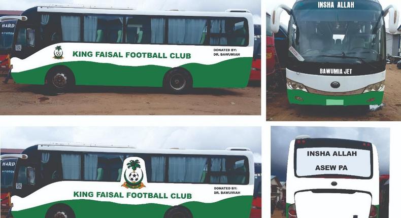 King Faisal unveil 39-seater bus donated by Dr. Bawumia