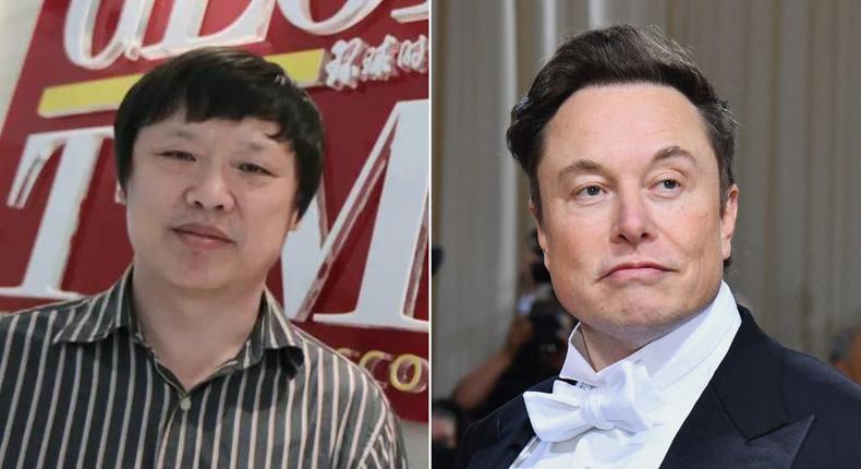 Hu Xijin, former editor-in-chief of the Global Times (left) and billionaire Elon Musk have been feuding over Twitter.Simon Song/South China Morning Post via Getty Images; Angela Weiss/AFP via Getty Images