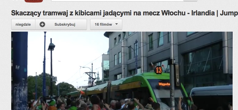 Zobacz skaczący tramwaj z irlandzkimi kibicami!