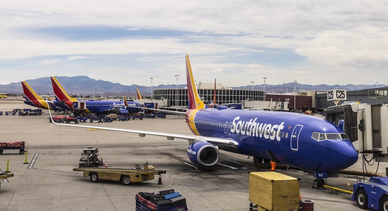 Southwest Airlines cancelled and delayed the most flights out of any US airline on Sunday, per FlightAware.