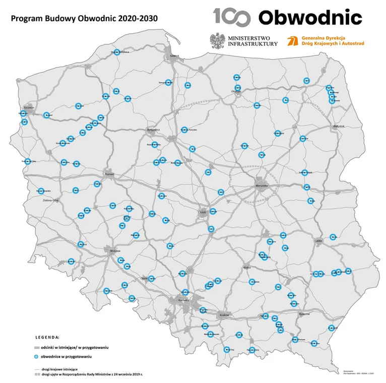 Program Budowy Obwodnic - mapa