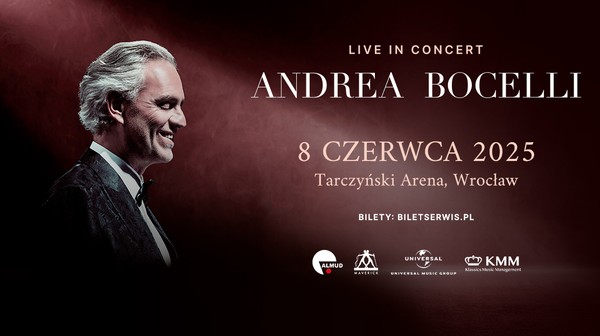 Wrocław usłyszy Andreę Bocellego już 8 czerwca. 