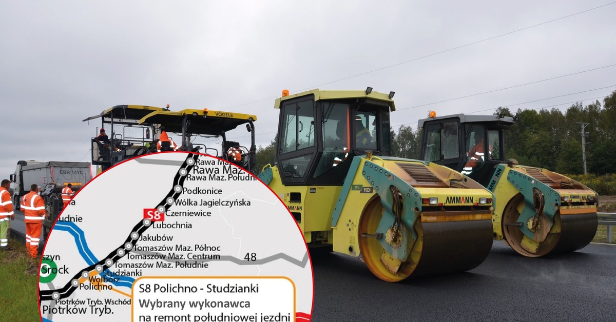 Remont S8 w kierunku Warszawy. Wiemy, kto zajmie się doświadczalnym odcinkiem kluczowej trasy [MAPA]