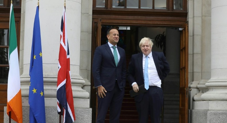 Leo Varadkar and Boris Johnson, seen last month in Dublin, will meet once again as time runs out to sign off on any agreement ahead of next week's EU summit with Johnson insisting Britain will leave the bloc at month's end come what may