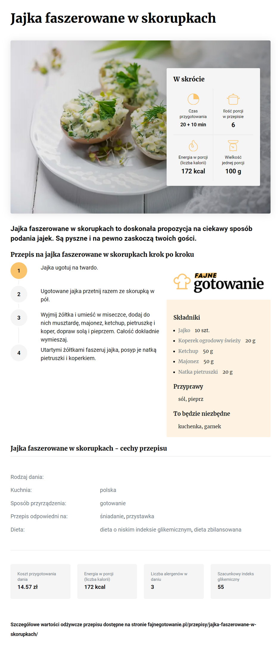 Jajka faszerowane w skorupkach