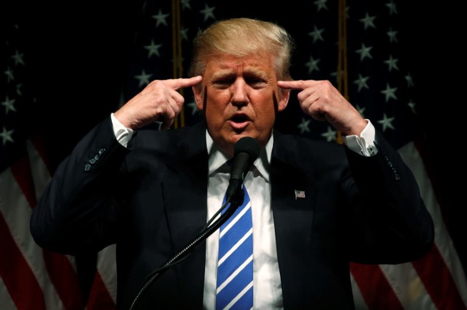 Trump at a rally with supporters in Council Bluffs, Iowa.