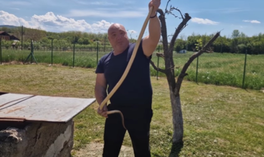 Vladica izvukao zmiju iz bunara koja je duža i od njega
