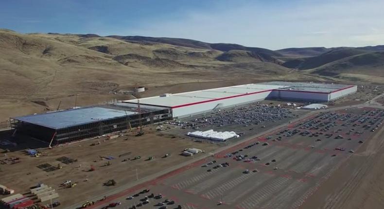 Tesla's massive battery plant, the Gigafactory, in Sparks, Nevada.